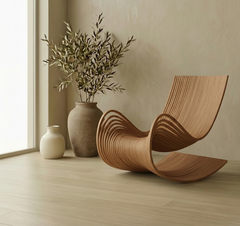Marion Parametric Lounge Chair | Fluid Plywood Rocker