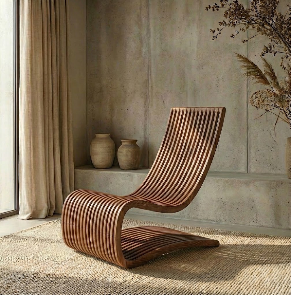 Homer Parametric Lounge Chair | S-Shaped Plywood Recliner