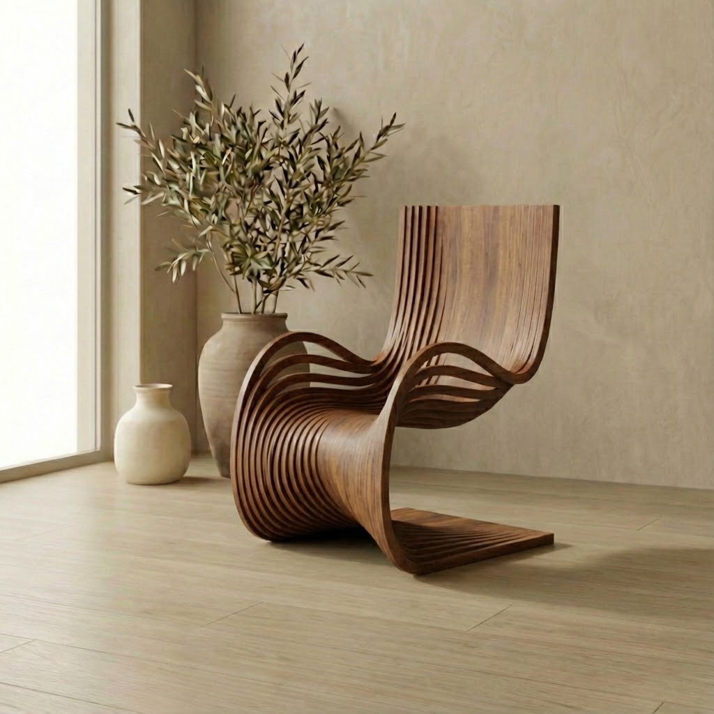 Milan Parametric Chair | Sculptural Plywood Lounge Chair